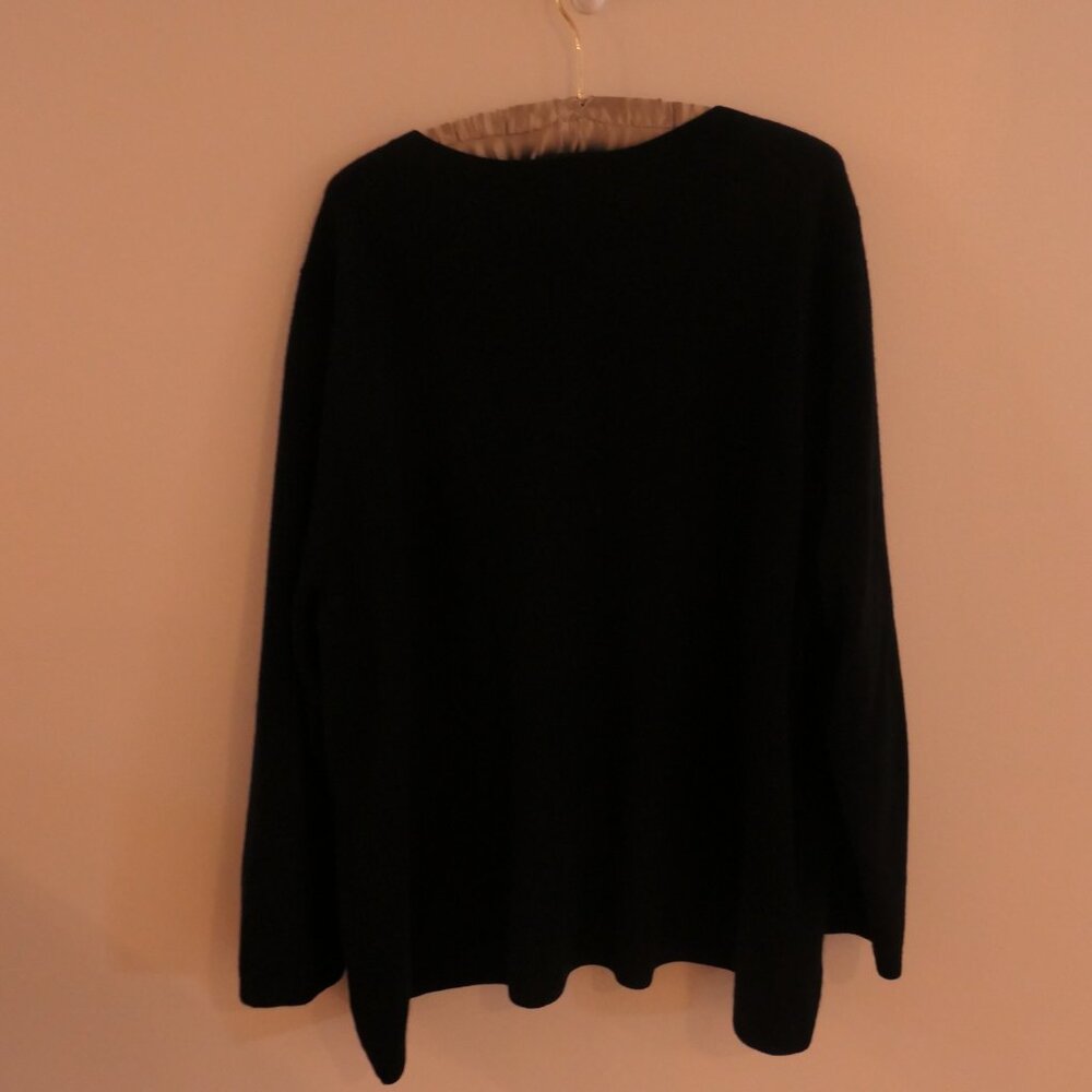 Lands’ End 100% Cashmere Crew Neck Sweater Black Plus Size 3X - Picture 4 of 6